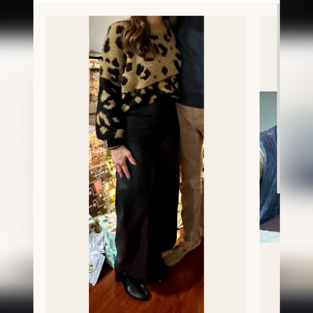 4SI3NNA Leopard Print Sweater - Black and Tan - Picture 4 of 10